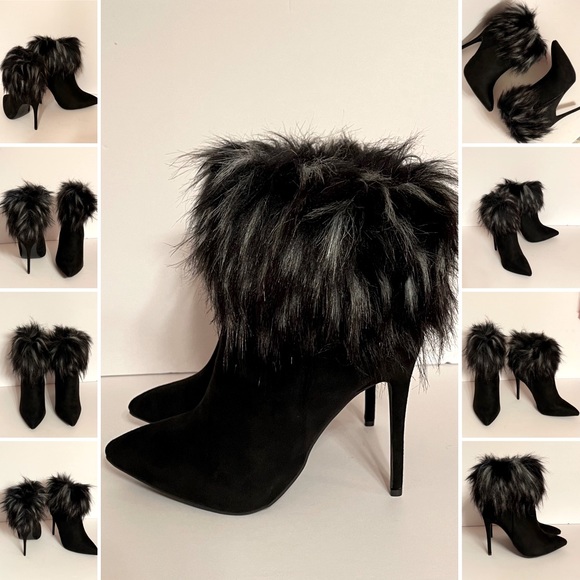 Faux Fur Suede Ankle Boots - Picture 6 of 14